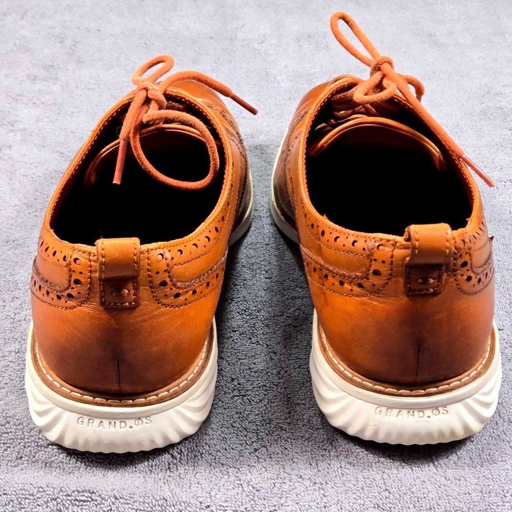 Cole Haan Grand.OS Wingtip Oxfords Mens 10.5M Tan Leather Good C26930 Brogue - Picture 6 of 13